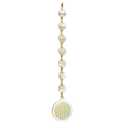 Κρύσταλλοι feng shui "Flower of Life" κρυστάλλινη διακόσμηση-champagne -20cm. - mykarma.gr