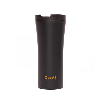 Bodhi STAINLESS STEEL DRINKING Vacuum Mug- Μπουκάλι Κύπελλο Νερού Γιόγκα από Ανοξείδωτο Χάλυβα-OHM -ματ μαύρο 480ml - mykarma.gr