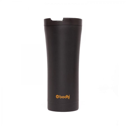 Bodhi STAINLESS STEEL DRINKING Vacuum Mug- Μπουκάλι Κύπελλο Νερού Γιόγκα από Ανοξείδωτο Χάλυβα-OHM -ματ μαύρο 480ml - mykarma.gr