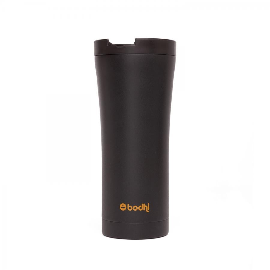 Bodhi STAINLESS STEEL DRINKING Vacuum Mug- Μπουκάλι Κύπελλο Νερού Γιόγκα από Ανοξείδωτο Χάλυβα-OHM -ματ μαύρο 480ml - mykarma.gr