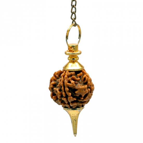 Rudraksha Εκκρεμές-χρυσό Χρώμα.Βάρος: 10 g. Διαστάσεις: 4,5 εκ. - mykarma.gr