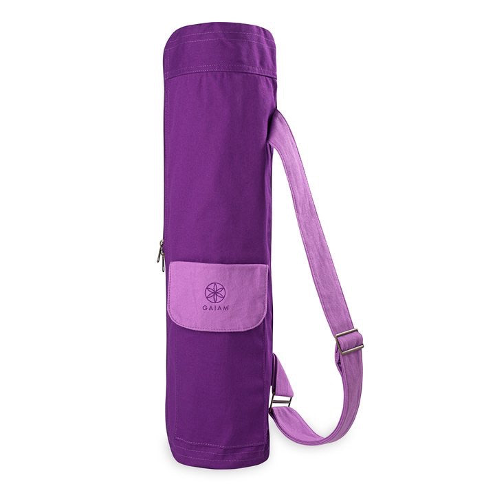 Gaiam Yoga Mat Bag Sparkling Grape- Υφασμάτινη τσάντα γιόγκα - μωβ  74 x 15 cm - mykarma.gr