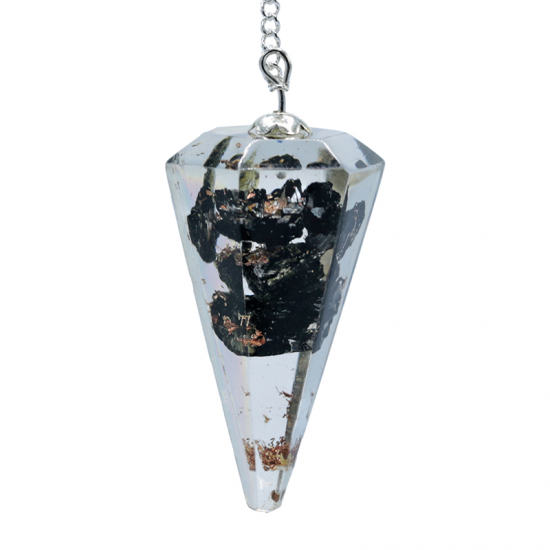 Οργονίτες - Εκκρεμές (Pendulum) Orgone με Μαύρη Τουρμαλίνη-(Black Tourmaline) - αιχμηρή άκρη.Βάρος: 11 g.Διαστάσεις: 4 εκ - mykarma.gr