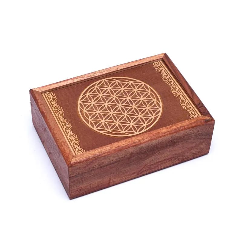 Κουτί κοσμημάτων Tarot-Λουλούδι της Ζωής.Διαστάσεις: 17,5 × 13 × 6,5 cm. - mykarma.gr