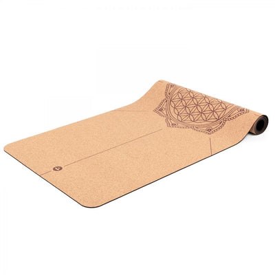 Bodhi Cork Mat Flower of Life | Φυσικό στρωμα απο Φελλό με Λουλούδι της Ζωής .Διαστασεις 185 cm x 66 cm x 4 mm. - mykarma.gr