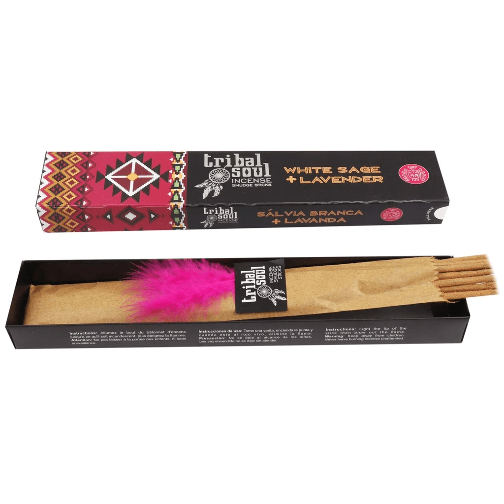 Αρωματικά Στικ Tribal Soul - White Sage+Lavender- Λευκό Φασκόμηλο+Λεβάντα  15 γρ - mykarma.gr