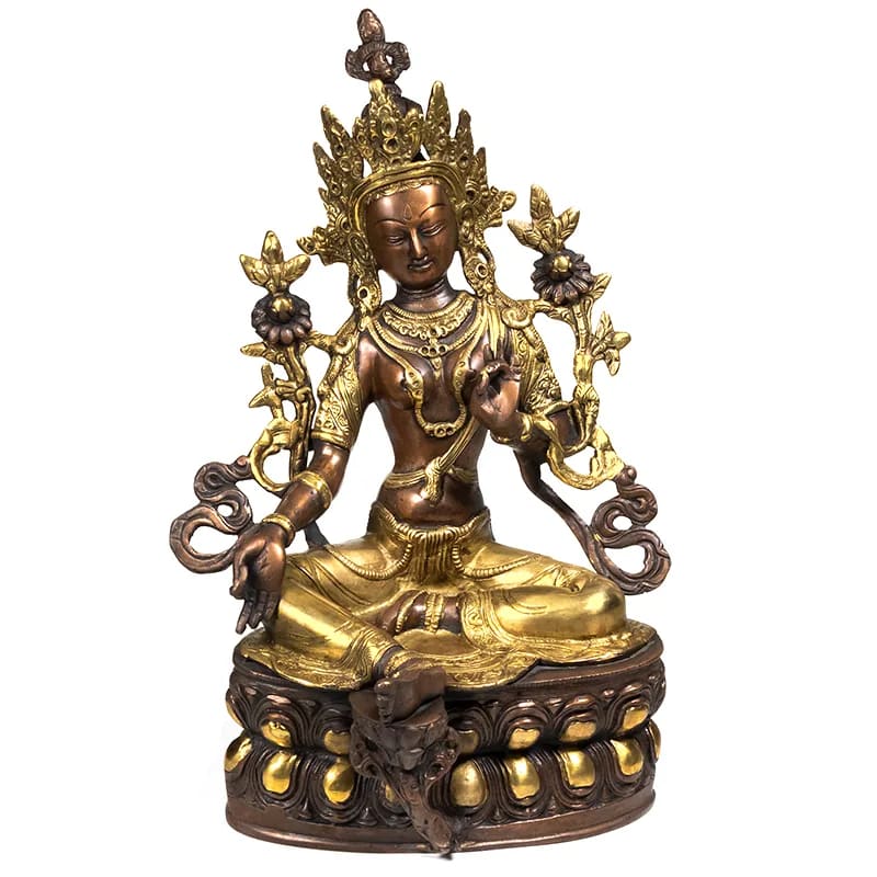 Πράσινη Τάρα-Green Tara - ορείχαλκο - μεγάλο άγαλμα. Βάρος: 3580 g.Διαστάσεις: 35 cm. - mykarma.gr