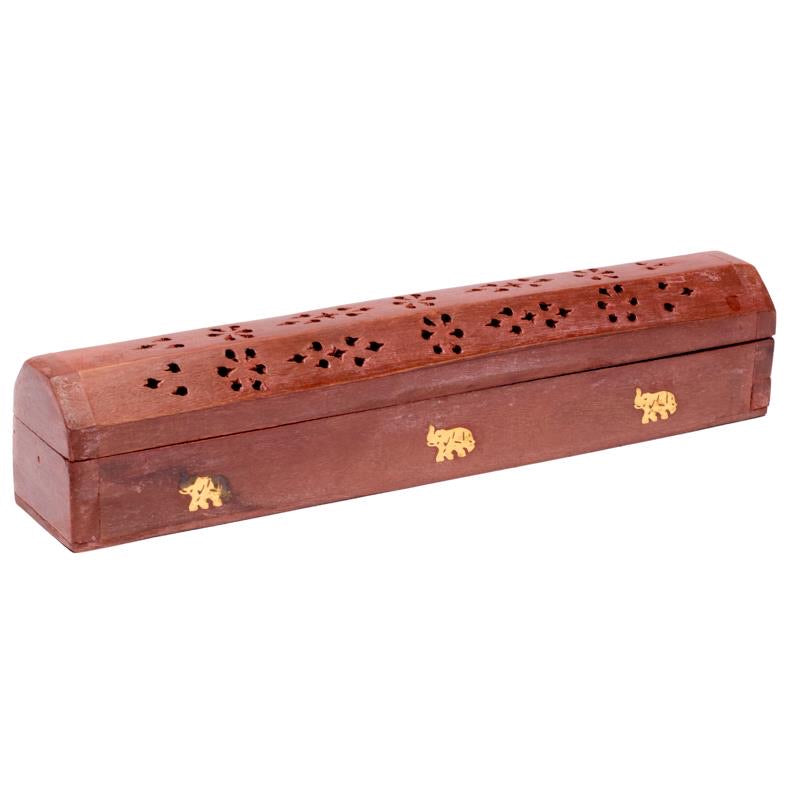 Καυστήρας για Στικ & Κώνους(joss stick)κουτί αποθήκευσης-Ελέφαντες. Μέγεθος 30cm Υλικό:Ξύλο. - mykarma.gr