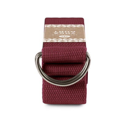 Lotuscrafts Ιμάντας γιόγκα D-Ring - Bordeaux - BIO βαμβάκι 250x3,8 εκ - mykarma.gr