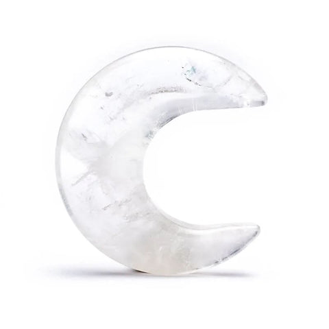 Σελήνη από Λευκό Χαλαζία (Rock Crystal)   4 cm - mykarma.gr