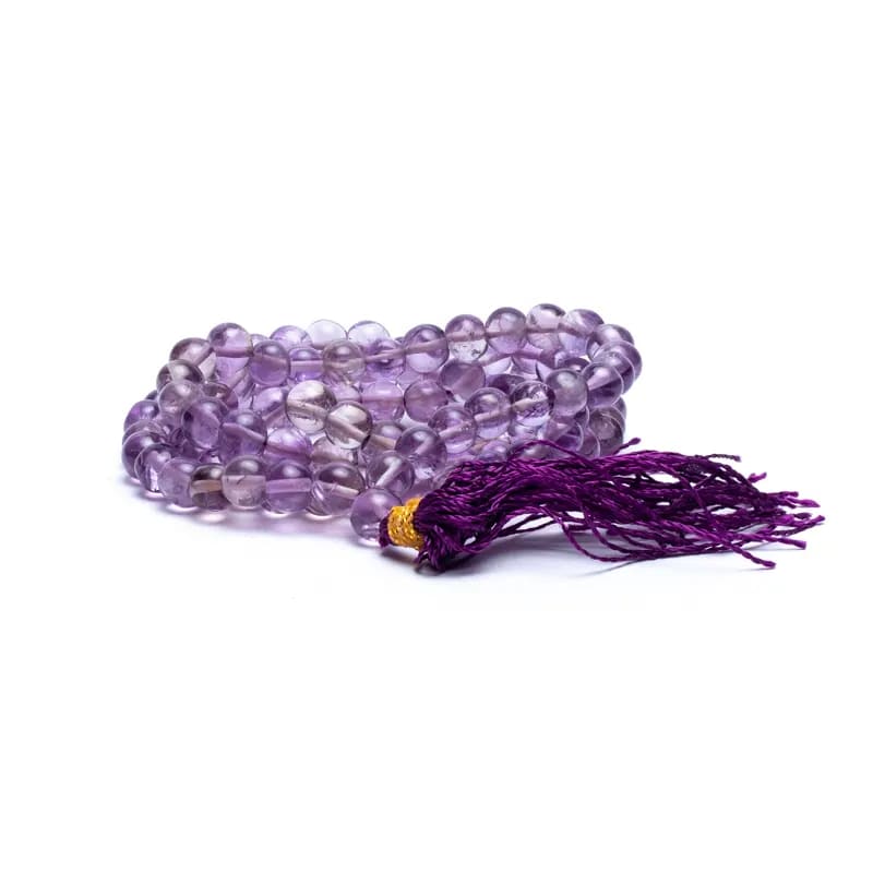 Mala Αμέθυστος (Amethyst) ΑΑ ποιότητας 108 χάντρες  Διαστάσεις: 0,6 cm - mykarma.gr