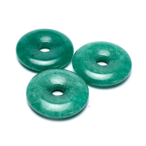 Μενταγιόν Donut - Πράσινη Αβεντουρίνη (Green Aventurine).Διαστάσεις: 4 εκ (Η συσκευασία περιέχει 1 τεμάχιο) - mykarma.gr
