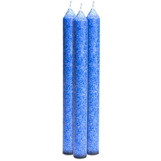 5ο Chakra Creativity ECO Σετ από 3 κεριά με αιθέρια έλαια(Moroccan Rose,Chamomile).Καθε κερί: βάρος: 65 g  διαστάσεις : 21 × 2,2 cm.Χρόνος καύσης 8-9 ώρες. - mykarma.gr