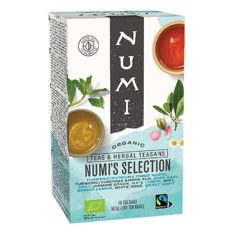 Organic Numi Herbal Tea Collection - 18 x 2 g συλλογή από 9 διαφορετικά Numi Τσάι σε Φακελάκια - περιέχει Καφεΐνη - mykarma.gr