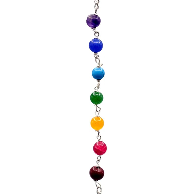Εκκρεμές (Pendulum) Αμέθυστος (Amethyst) & 7 Chakra ημιπολύτιμες πέτρες- σφαιρικό σχήμα - σε μέταλλο.Βάρος: 24 g.Διαστάσεις: 4 × 2 εκ - mykarma.gr