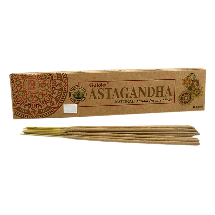 Αρωματικά Στικ Goloka Natural Masala Astagandha  15γρ. Χρόνος καύσης για κάθε Στικ 30-40 λεπτά. - mykarma.gr