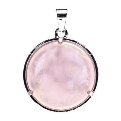 Μενταγιόν «Ohm» με Ροζ Χαλαζία (Rose Quartz).Διαστάσεις: 3 cm - mykarma.gr