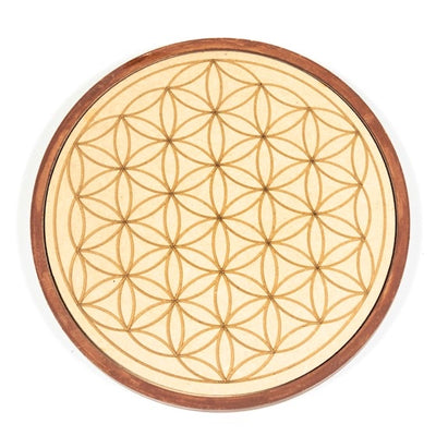 Wood Crystal Grid - Πλέγμα Κρυστάλλων Αγάπης-Love. Με 17 ημιπολύτιμους λίθους & ξύλο 15cm. - mykarma.gr
