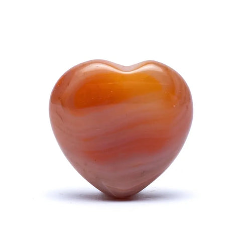 Worry πέτρα- Καρνεόλη (Carnelian) σε σχήμα καρδιάς Διαστάσεις: 3 εκ. - mykarma.gr