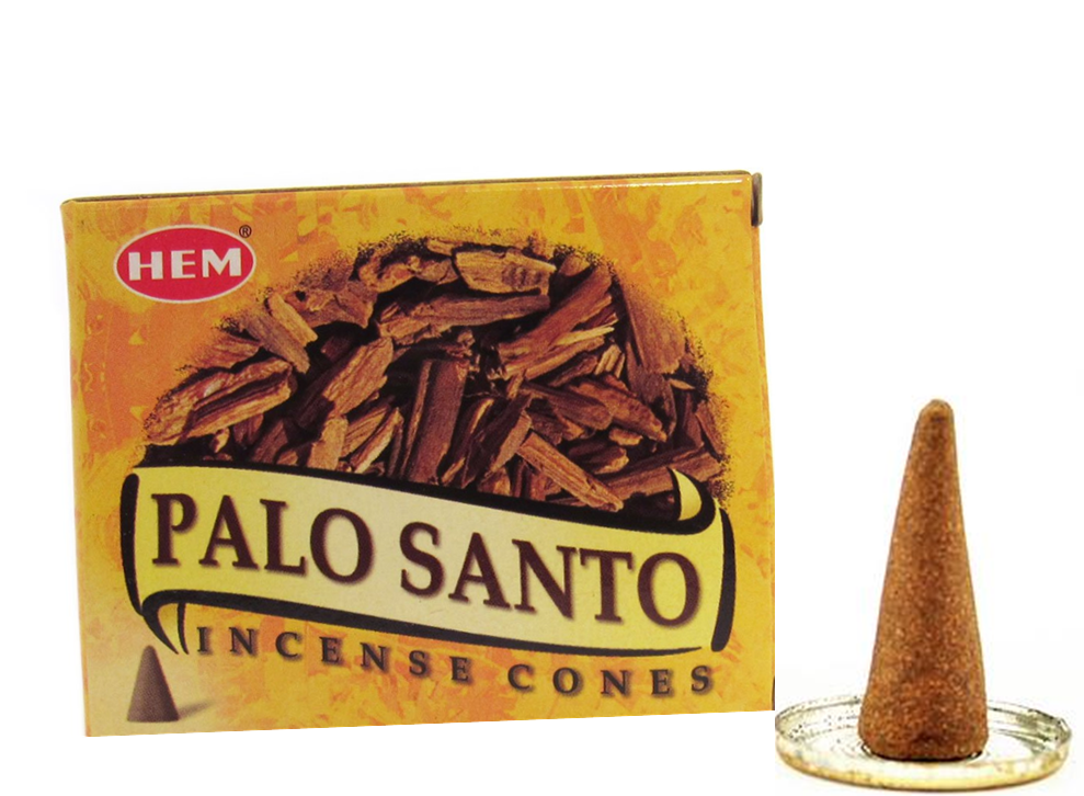Κώνοι θυμιάματος Hem Palo Santo. Περιεχει 10 κώνους + Βάση - mykarma.gr