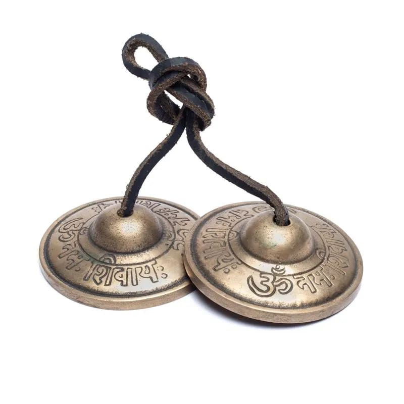 Cymbals-Κύμβαλα-Ohm με Μάντρα Namah Shivaya- απλός συνεχής ήχος Διαστάσεις 6,5 cm Βάρος 180 g. - mykarma.gr