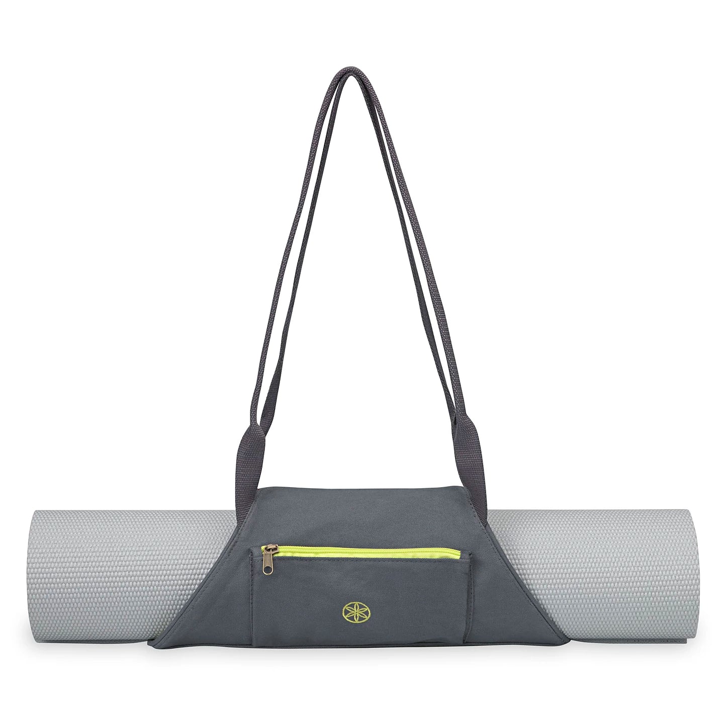 Gaiam On-The-Go Yoga Mat Carrier Citron/Storm - Τσαντάκι με ιμάντες για μεταφορά στρώματος - mykarma.gr
