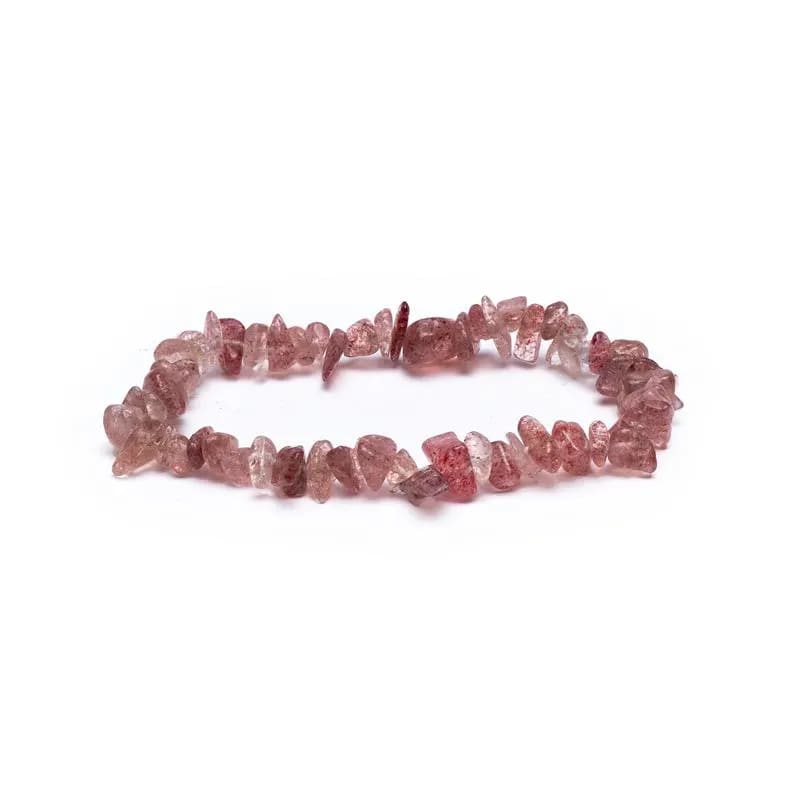 Βραχιόλι από Φράουλα Χαλαζία (Strawberry Quartz) - ελαστικό. Χάντρες ± 7 mm. - mykarma.gr