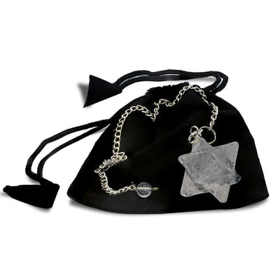 Εκκρεμές (Pendulum) Λευκός Χαλαζίας (Rock Crystal) Merkaba - οκταπλό (2 πυραμίδες)  Διαστάσεις: 3 εκ Βάρος:16 γ - mykarma.gr