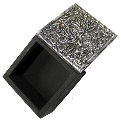 Μικρό Κουτί κοσμημάτων “Lotus”.Διαστάσεις: 6 × 6 × 4 cm Χρώμα:μαύρο. - mykarma.gr