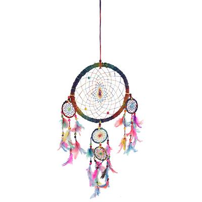 Dreamcatcher Ονειροπαγίδα  ουράνιο τόξο M.  Διαστάσεις: 15 × 45 cm - mykarma.gr