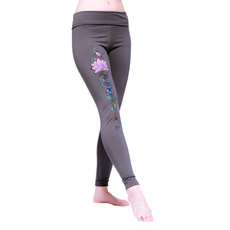 Yoga Pants -Βαμβακερό Κολάν Γιόγκα Lotus -γκρι   Small - mykarma.gr