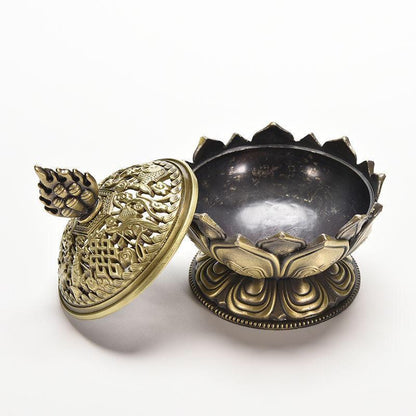 Βαση για Στικ- Lotus- Bronze χρώμα. Διαστάσεις: 7,8 × 6,9 × 6,9 cm - mykarma.gr