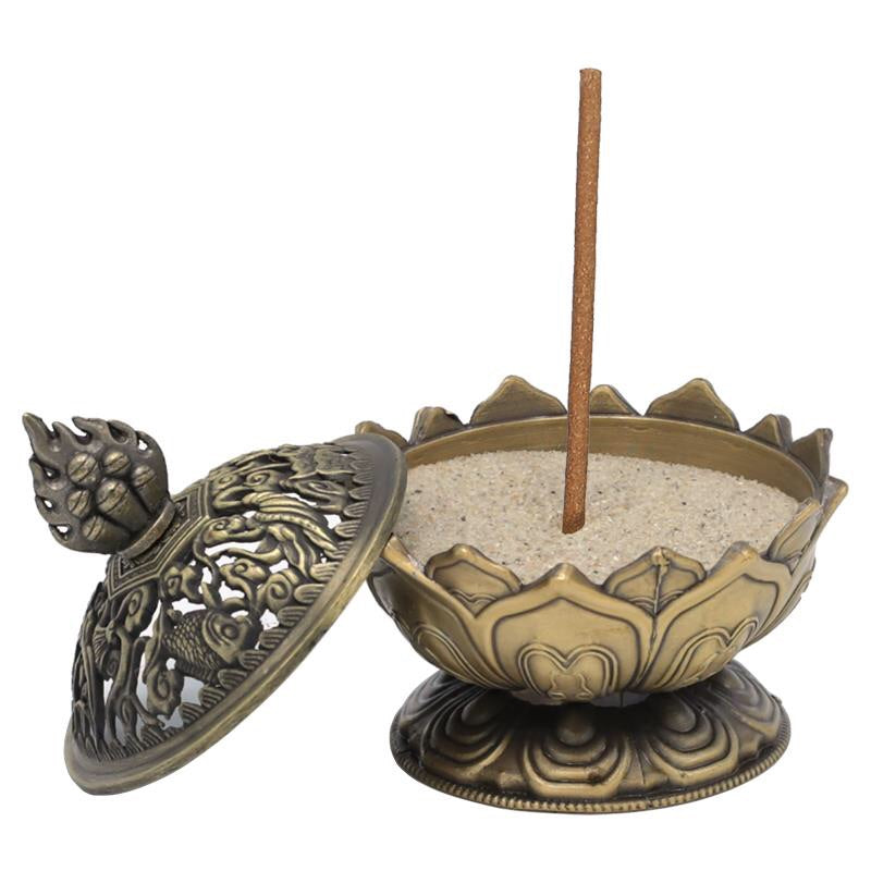 Βαση για Στικ- Lotus- Bronze χρώμα. Διαστάσεις: 7,8 × 6,9 × 6,9 cm - mykarma.gr