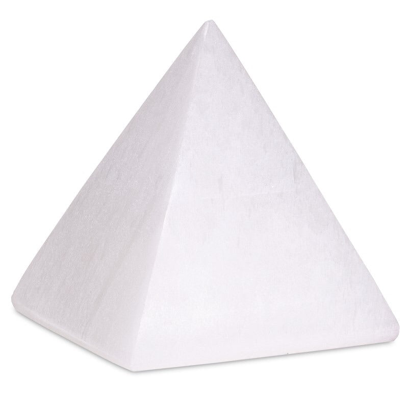 Πυραμίδα απο Σεληνίτη (Selenite).Μέγεθος 8 x 8 cm. - mykarma.gr