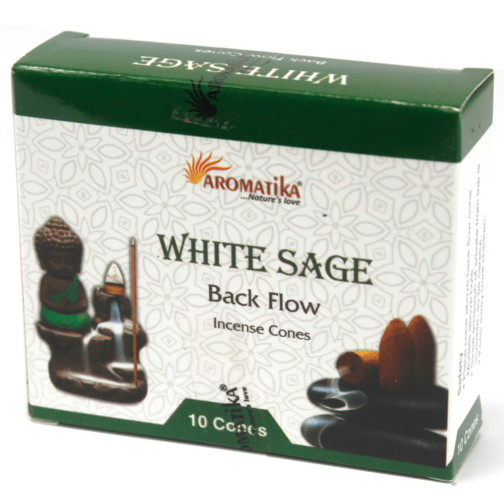Κώνοι θυμιάματος αναστροφής ροής Backflow - White Sage .Βάρος: 30 g.Περιεχει 10 κώνους. - mykarma.gr