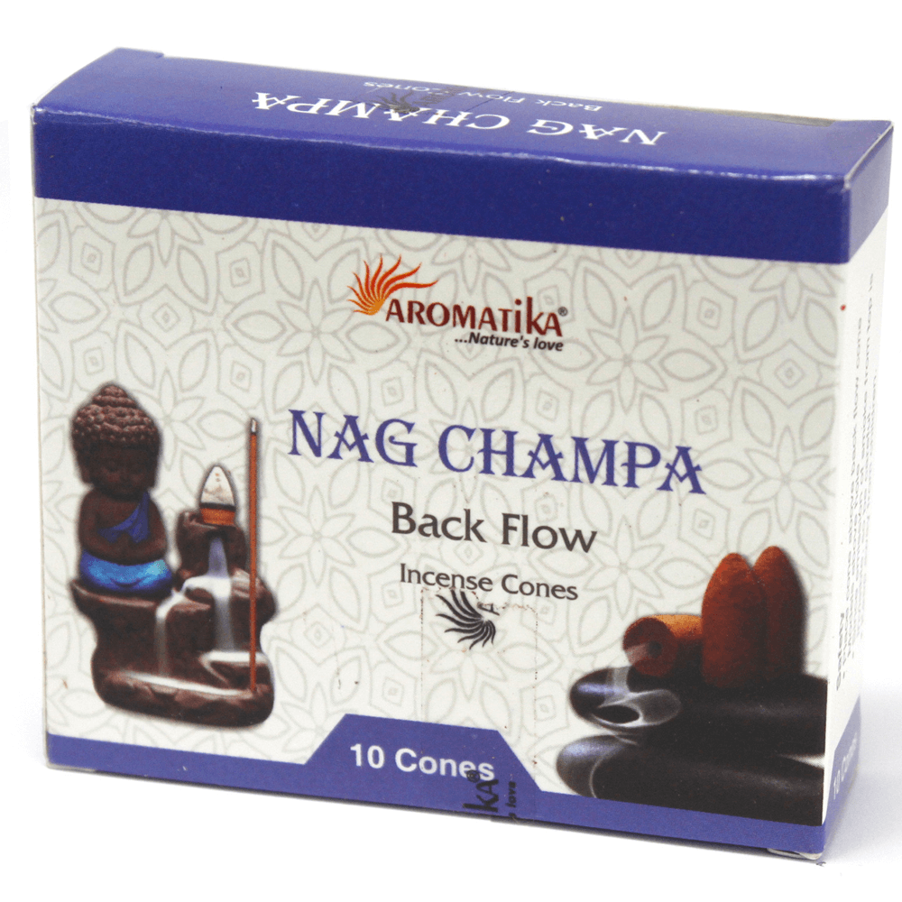 Κώνοι θυμιάματος αναστροφής ροής Backflow - Nag Champa.Βάρος: 30 g.Περιεχει 10 κώνους. - mykarma.gr