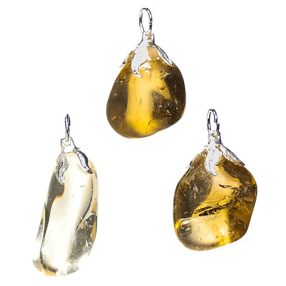 Κρεμαστό Μενταγιόν από Κιτρίνη (Natural Citrine) Διαστάσεις: 2 εκ.(Η συσκευασία περιέχει 1 τεμάχιο) - mykarma.gr