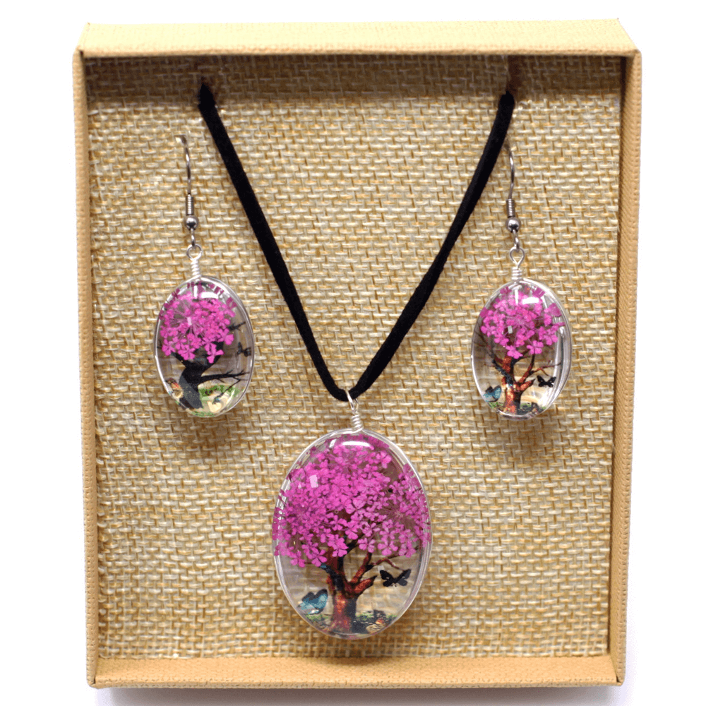 Πρεσαριστά Λουλούδια - Σετ Δέντρο της Ζωής - Bright Pink - mykarma.gr