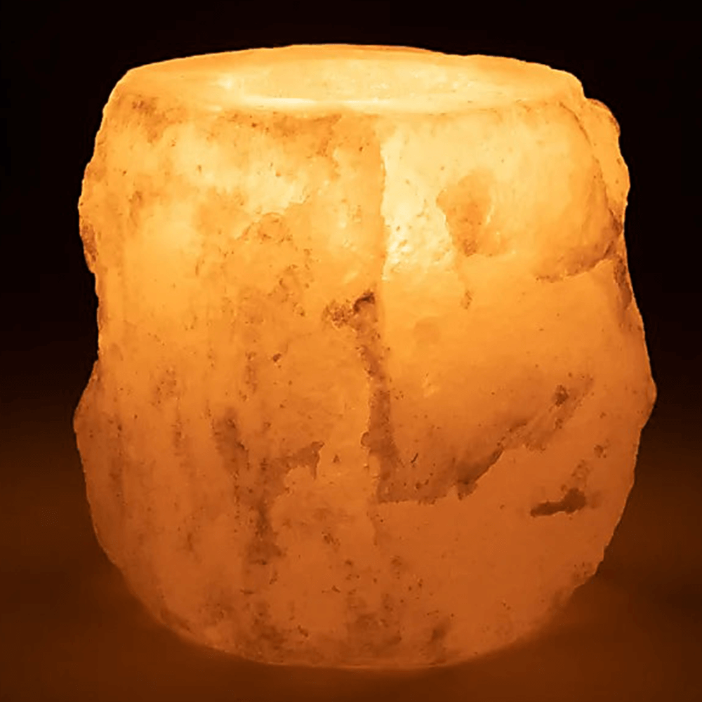 Φωτιστικό για ρεσώ από αλάτι Ιμαλαίων - Salt Lamp- λευκή ±800-1200gr - mykarma.gr
