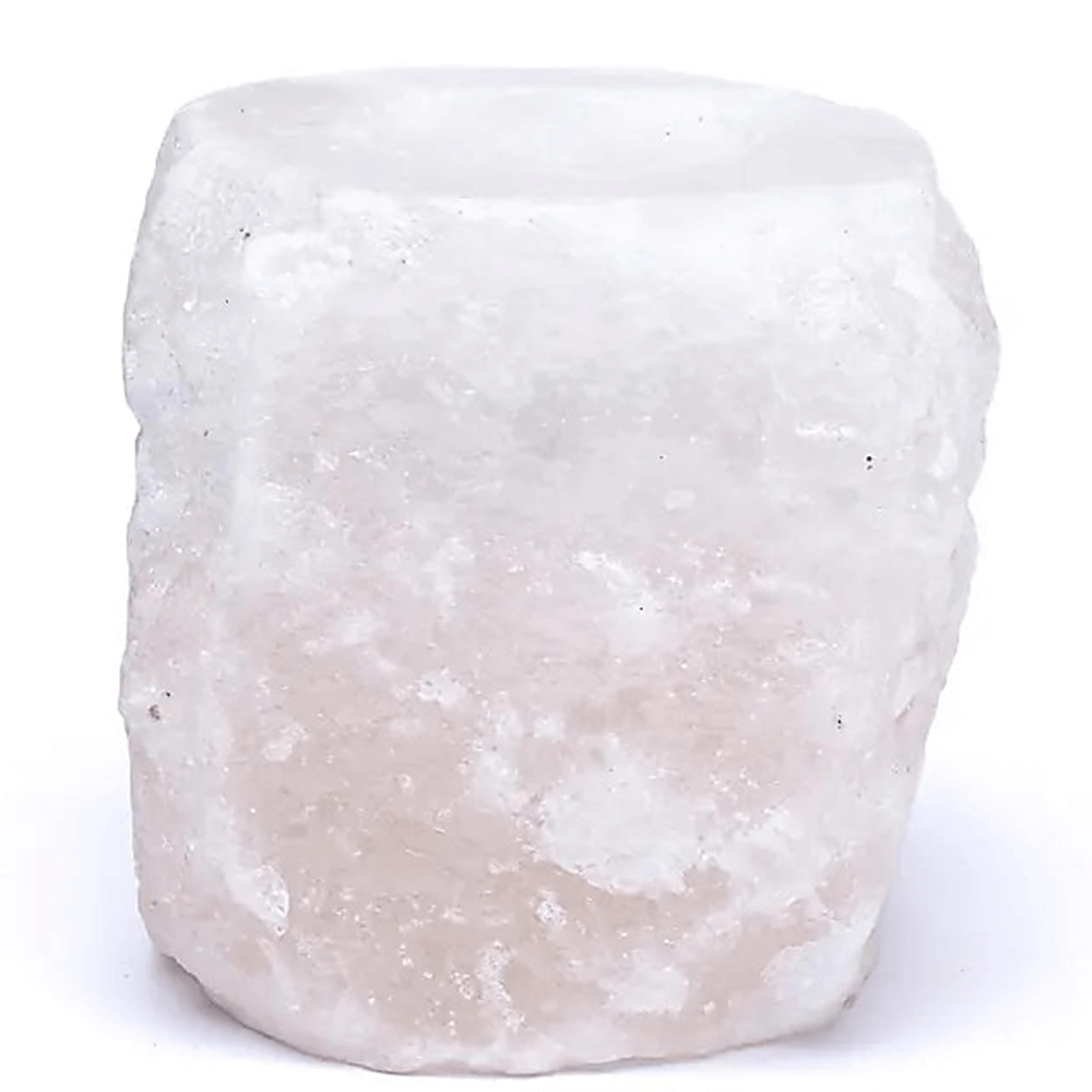 Φωτιστικό για ρεσώ από αλάτι Ιμαλαίων - Salt Lamp- λευκή ±800-1200gr - mykarma.gr
