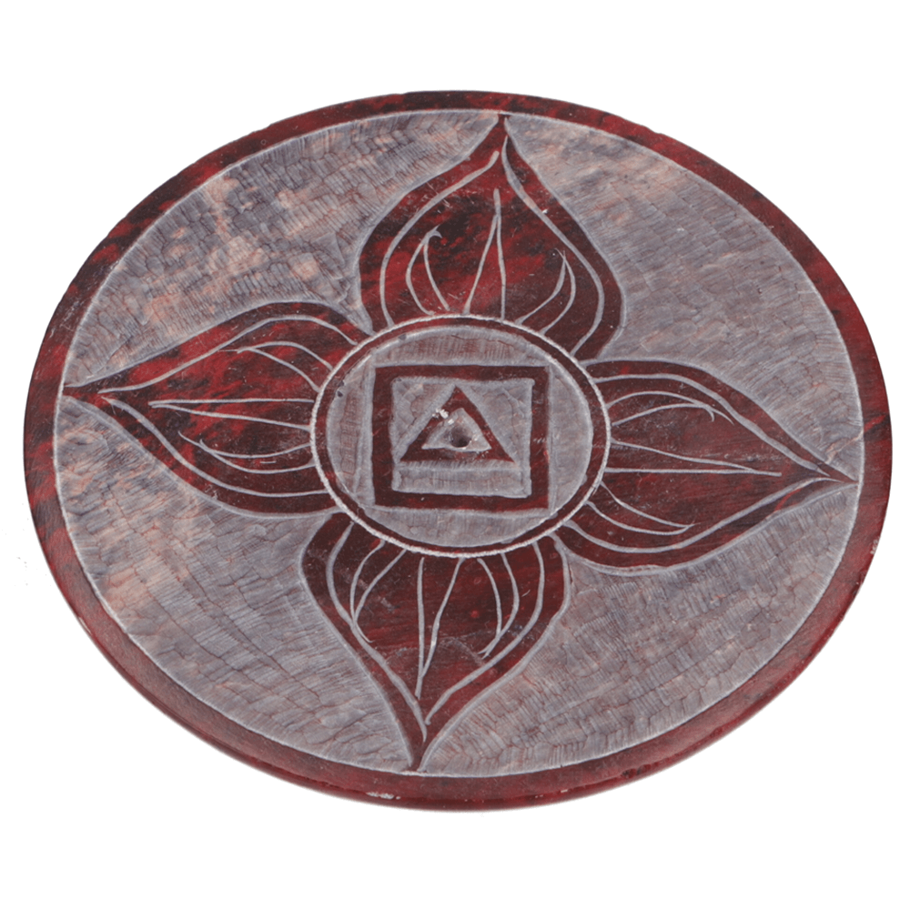 Βάση για Στικ από Σαπουνόπετρα - 1o Chakra Root Muladhara Διάμετρος: 7,5 cm - mykarma.gr