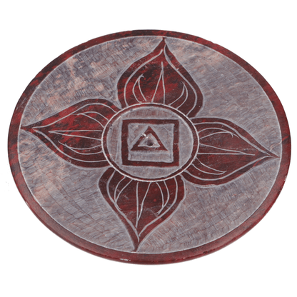 Βάση για Στικ από Σαπουνόπετρα - 1o Chakra Root Muladhara Διάμετρος: 7,5 cm - mykarma.gr