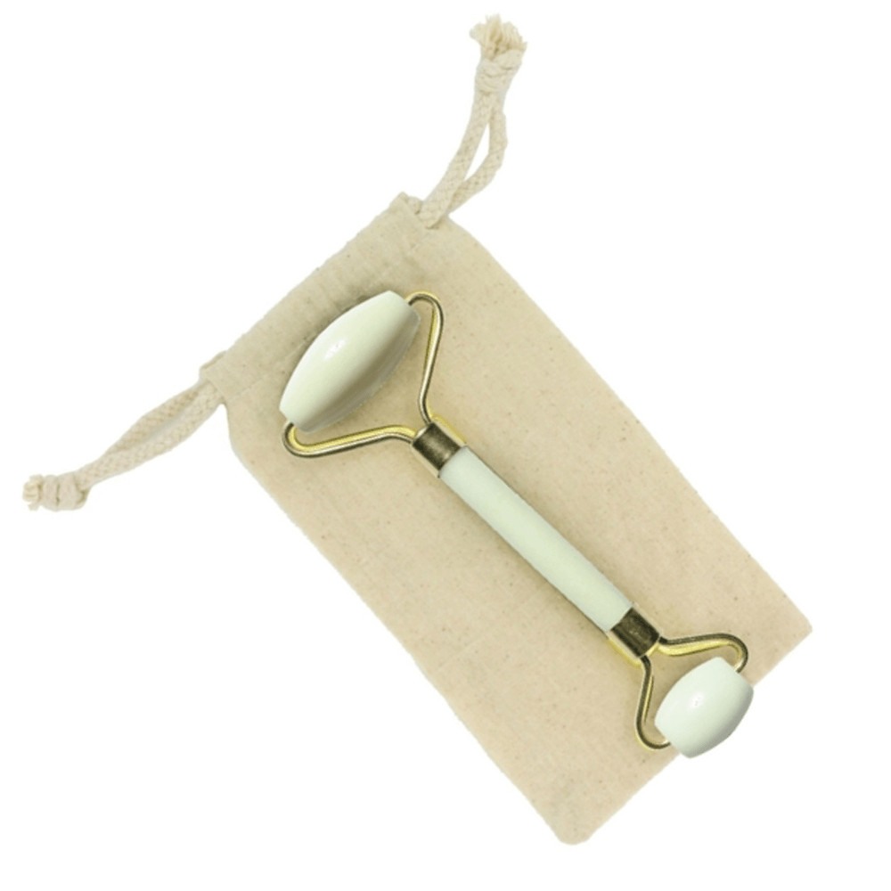 Massage Roller από Λευκό Νεφρίτη (Jade Stone) - κύλινδροι για μασάζ προσώπου. Διαστάσεις: 14 εκ - mykarma.gr