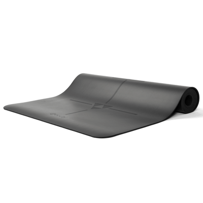 Bodhi - Στρώμα Yoga από φυσικό καουτσούκ & PU  με Alignment Yantra - black  185 x 66 cm, 4 mm 2,5 kg - mykarma.gr