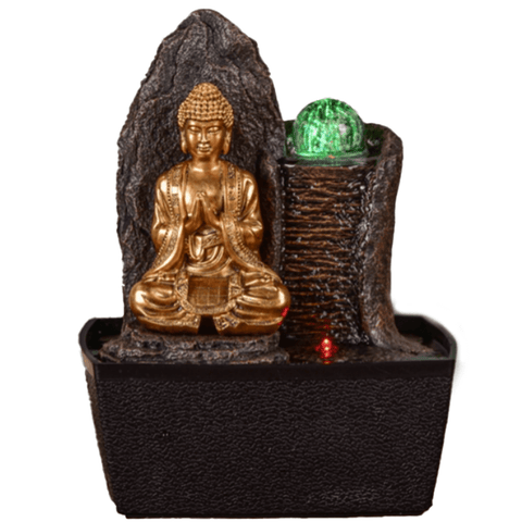 Συντριβάνι Buddha Haka με μπάλα & LED Διαστάσεις: 15 Χ 20 Χ 25 cm - mykarma.gr