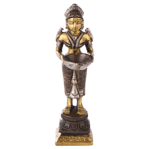 Άγαλμα - Θέα Lakshmi Υλικό: Ορείχαλκος Διαστάσεις: 10,5 cm - mykarma.gr