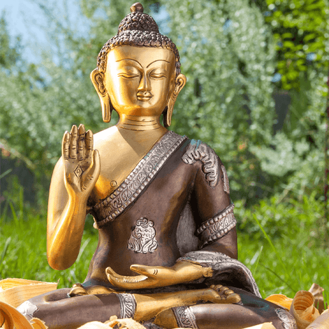 Άγαλμα καθιστός Amogasiddhi Βούδας - 25 cm - mykarma.gr