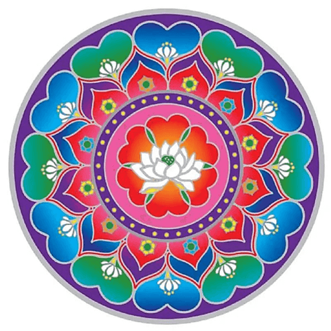 Κρεμαστά τοίχου - Αυτοκόλλητο Lotus Heart Mandala.Διαστάσεις: 14εκ - mykarma.gr