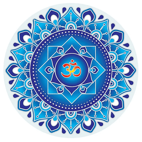 Κρεμαστά τοίχου - Αυτοκόλλητο Blue Om Mandala.Διαστάσεις: 14εκ - mykarma.gr