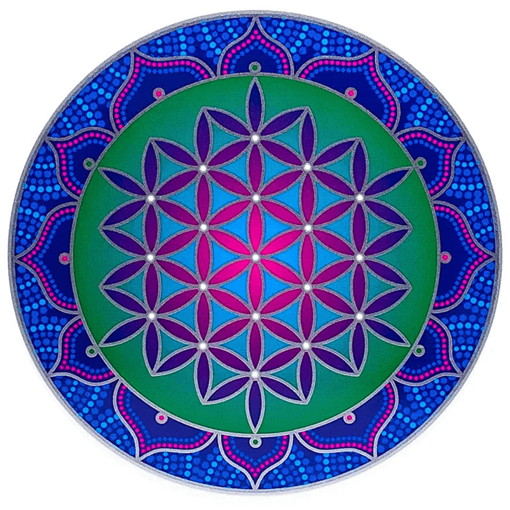 Κρεμαστά τοίχου - Αυτοκόλλητο Sacred Flower of Life.Διαστάσεις: 13,5εκ - mykarma.gr